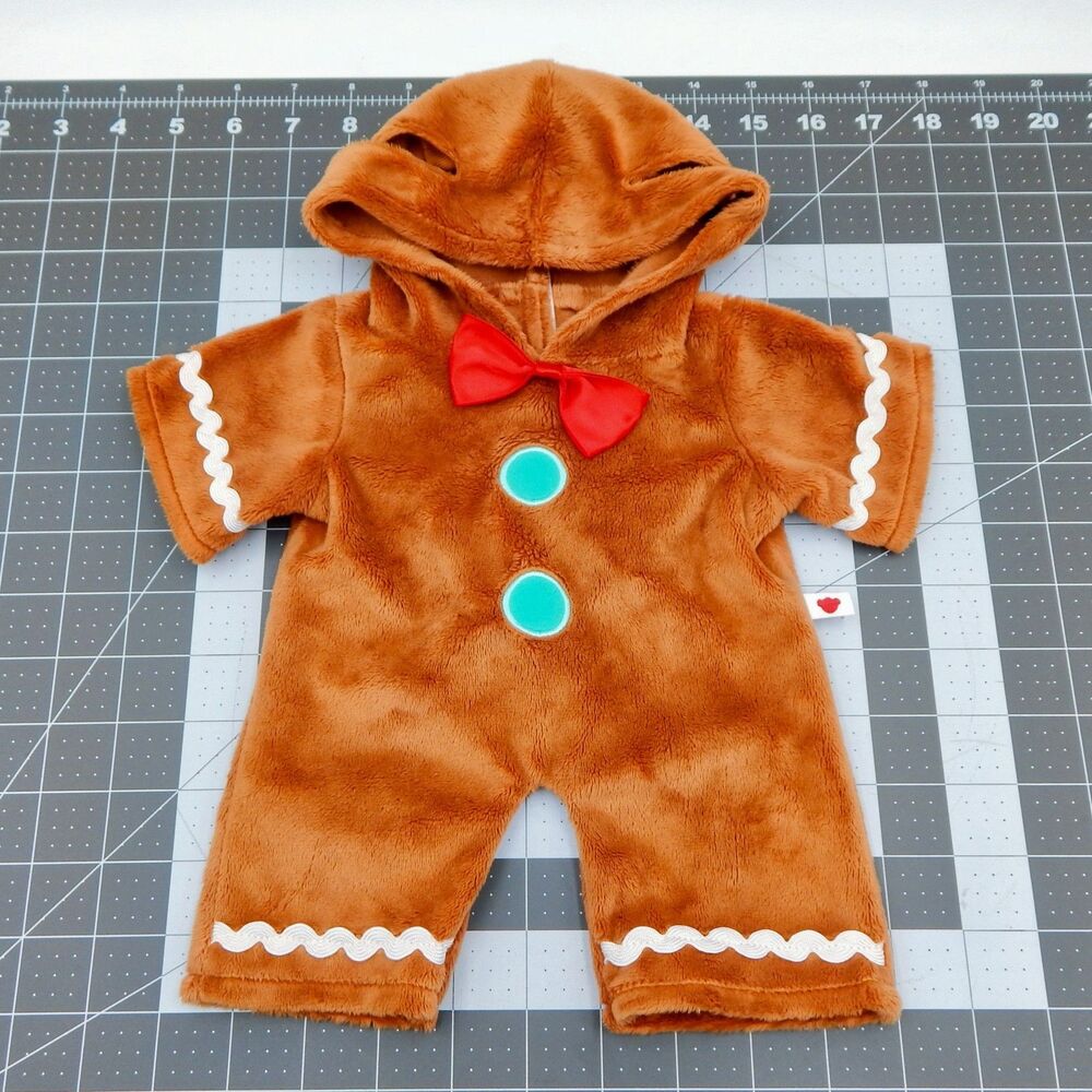 Build a Bear BABW Clothes Brown Gingerbread Costume Outfit Christmas One Piece